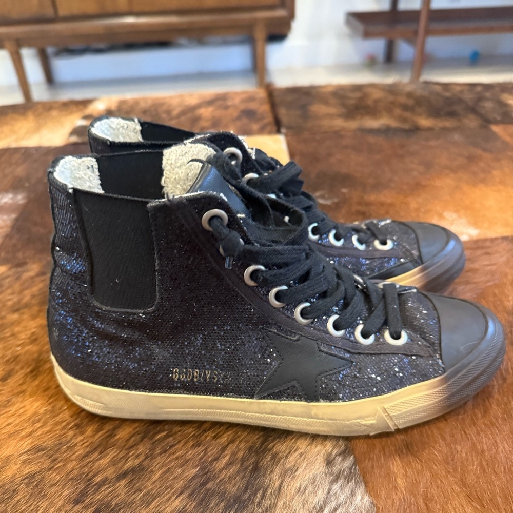 Golden Goose Black Glitter Sneakers - Picture 3 of 10
